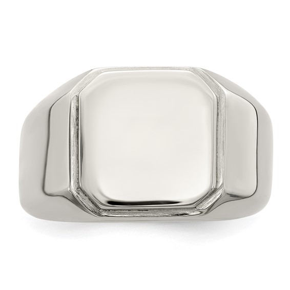 Chisel Stainless Steel Polished Signet Ring