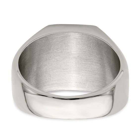 Chisel Stainless Steel Polished Signet Ring