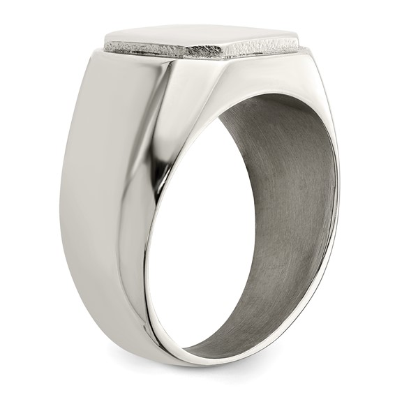 Chisel Stainless Steel Polished Signet Ring