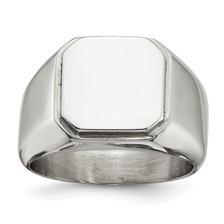 Chisel Stainless Steel Polished Signet Ring
