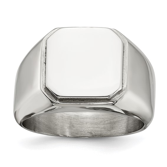 Chisel Stainless Steel Polished Signet Ring