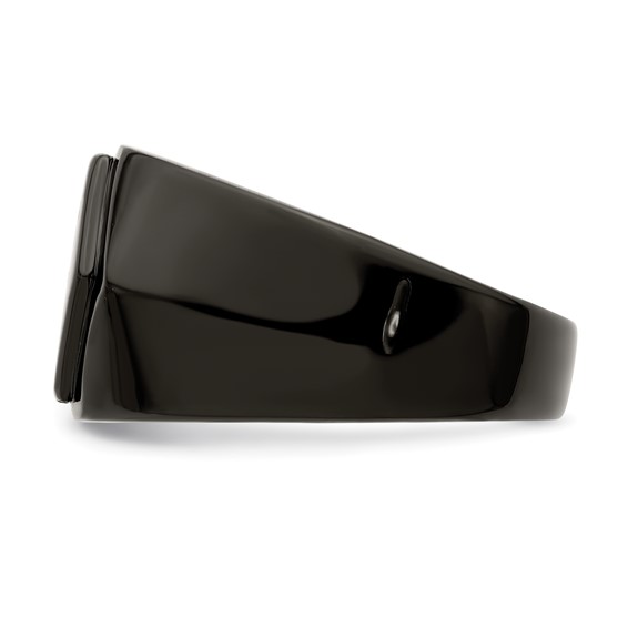 Chisel Stainless Steel Polished Black IP-plated Signet Ring