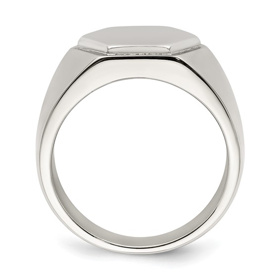 Chisel Stainless Steel Polished Signet Ring