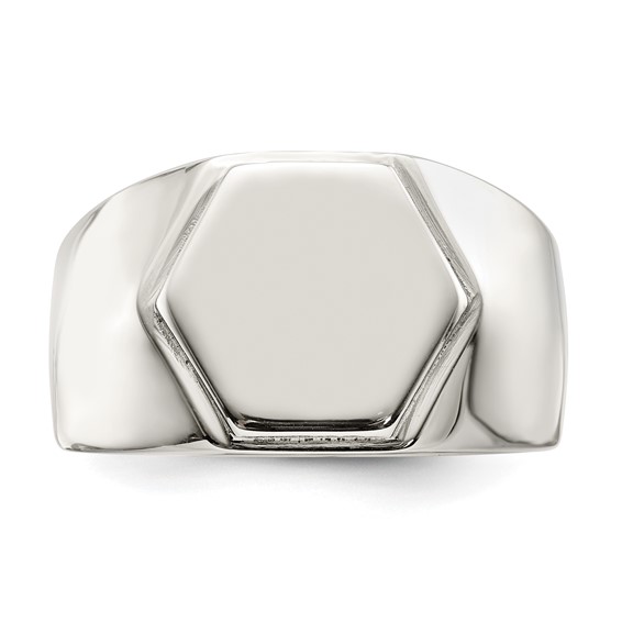 Chisel Stainless Steel Polished Signet Ring