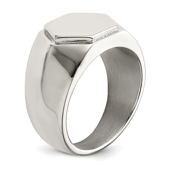 Chisel Stainless Steel Polished Signet Ring