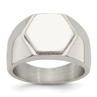 Chisel Stainless Steel Polished Signet Ring