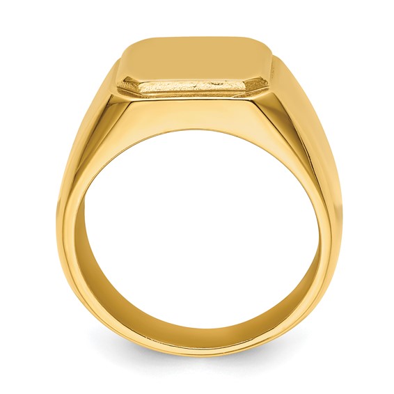 Chisel Stainless Steel Polished Yellow IP-plated Signet Ring