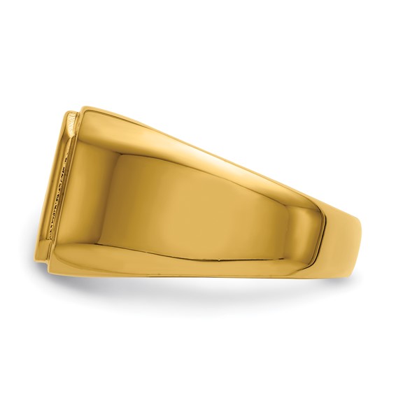 Chisel Stainless Steel Polished Yellow IP-plated Signet Ring