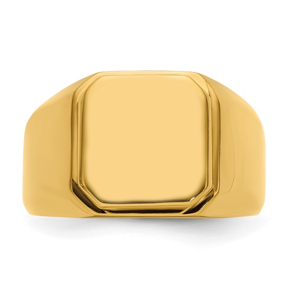 Chisel Stainless Steel Polished Yellow IP-plated Signet Ring