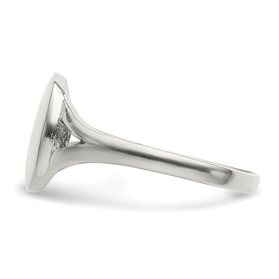 Chisel Stainless Steel Polished Oval Disc Ring