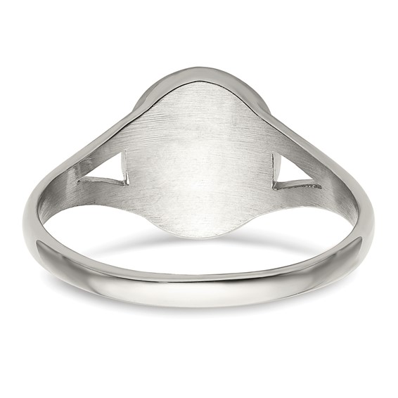 Chisel Stainless Steel Polished Oval Disc Ring
