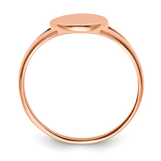 Chisel Stainless Steel Polished Rose IP-plated Oval Disc Ring