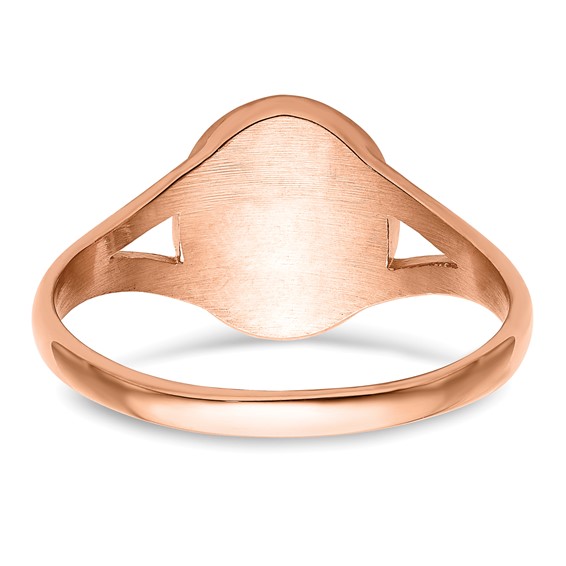 Chisel Stainless Steel Polished Rose IP-plated Oval Disc Ring
