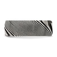 Chisel Damascus Steel Polished 8mm Band view 3