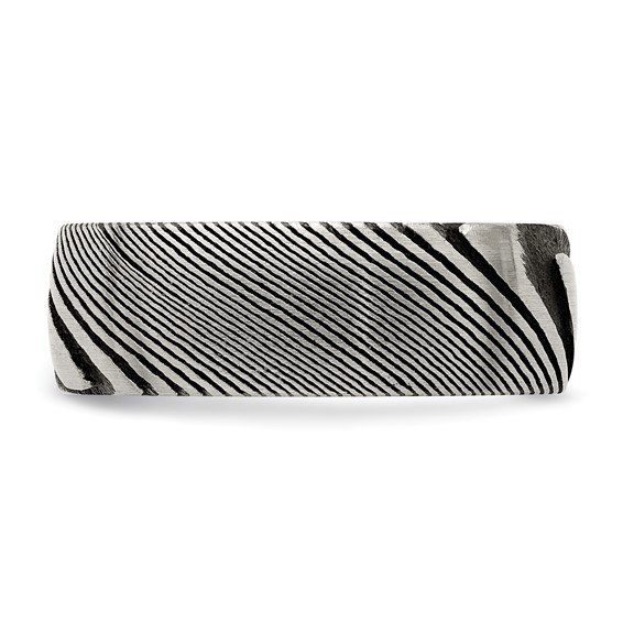 Chisel Damascus Steel Polished 8mm Band