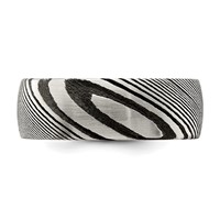Chisel Damascus Steel Polished 8mm Band view 4