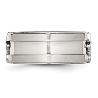 Chisel Stainless Steel Brushed and Polished Fleur De Lis 10mm Band view 3