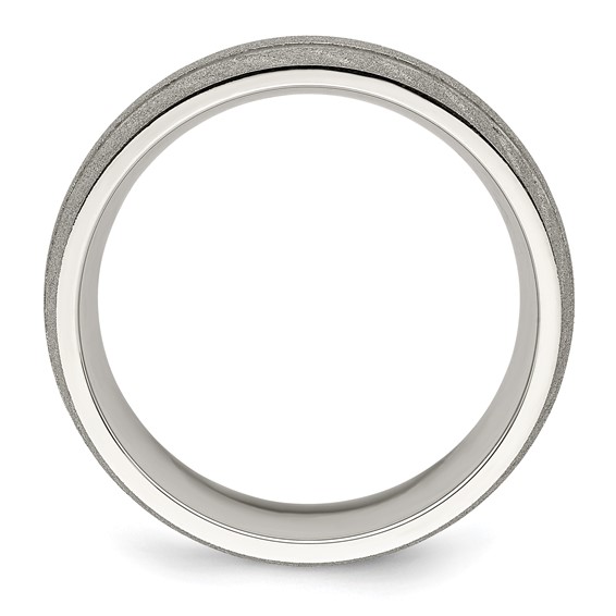 Chisel Stainless Steel Polished and Satin 8mm Band