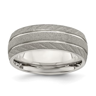 Chisel Stainless Steel Polished and Satin 8mm Band