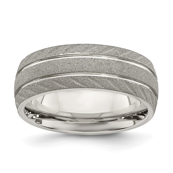 Chisel Stainless Steel Polished and Satin 8mm Band