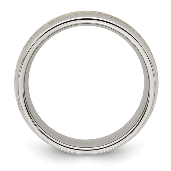 Chisel Stainless Steel Polished with Antler Inlay 8mm Band