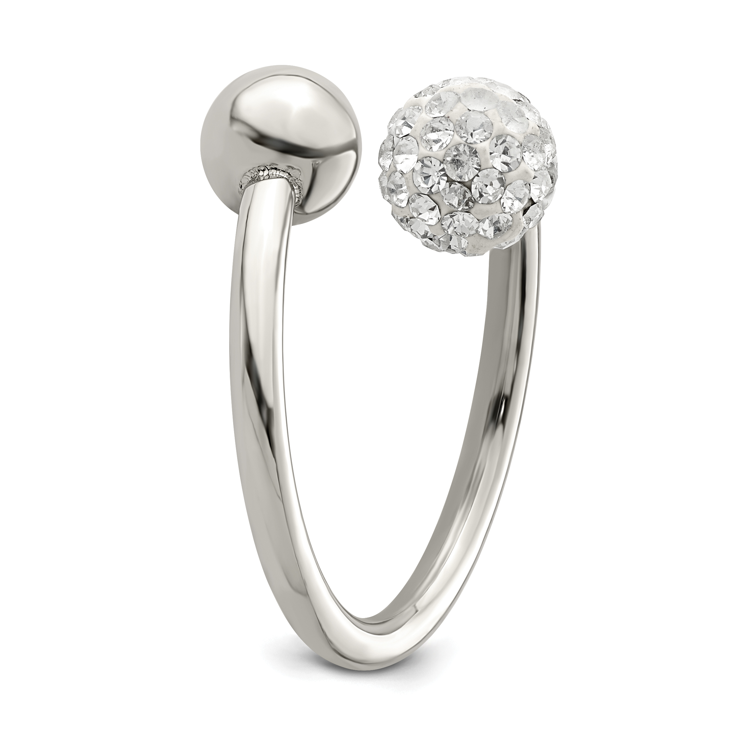 Chisel Stainless Steel Polished with Preciosa Crystal Ring | J.C.’s Jewelry