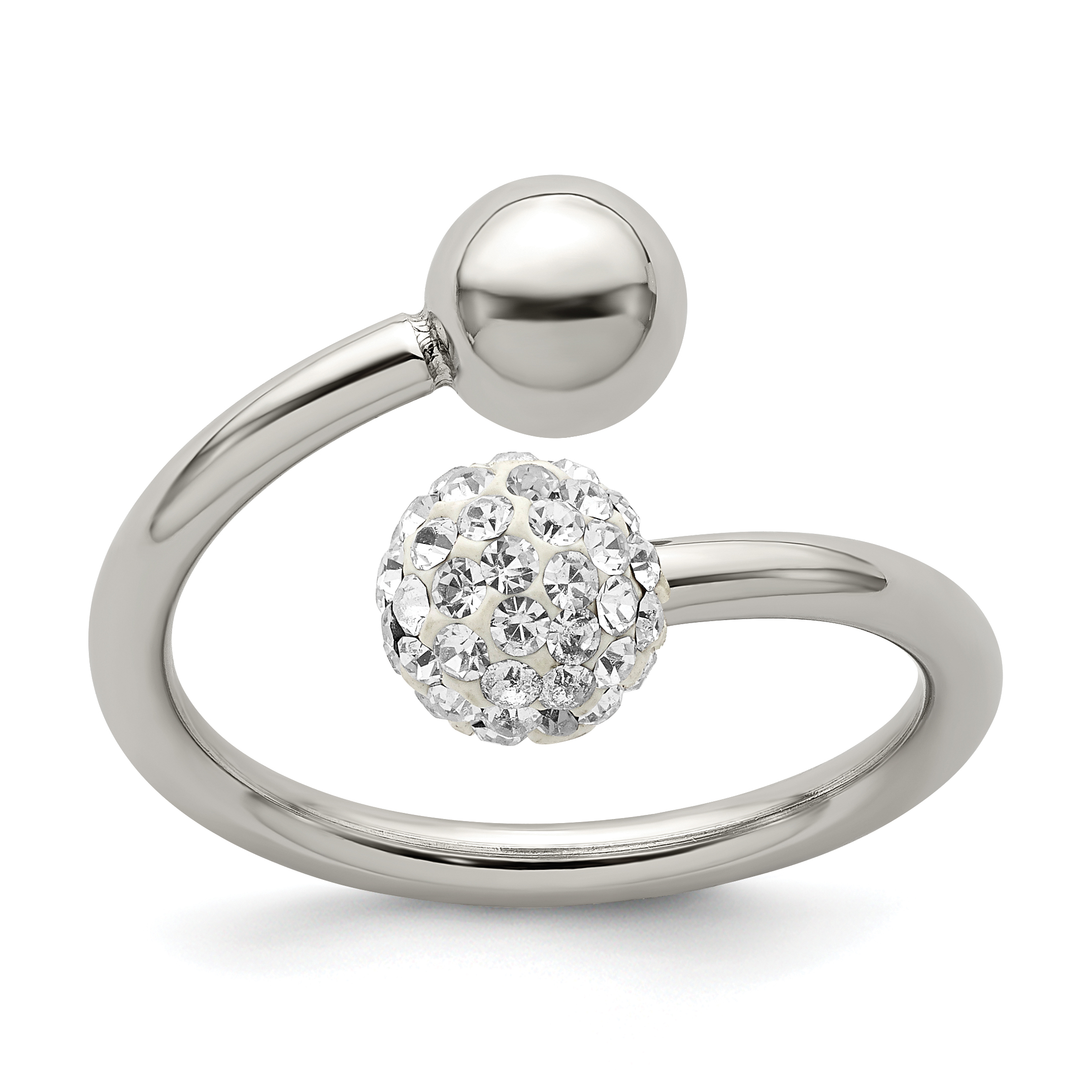 Chisel Stainless Steel Polished with Preciosa Crystal Ring | J.C.’s Jewelry