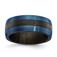 Chisel Black Carbon Fiber Band with Brushed Blue IP-plated Stainless Steel 8mm view 1
