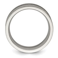 Chisel Stainless Steel Polished and Beaded 7mm Band view 2