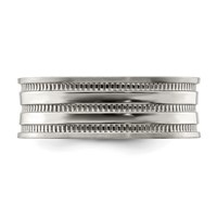 Chisel Stainless Steel Polished and Beaded 7mm Band view 3