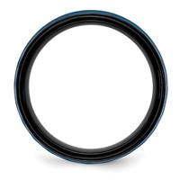 Chisel Stainless Steel Brushed and Polished Black and Blue IP-plated 8mm Band view 2