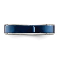 Chisel Stainless Steel Polished Blue IP-plated 5mm Band view 3