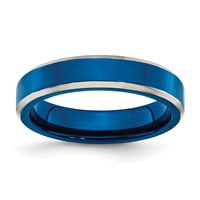 Chisel Stainless Steel Polished Blue IP-plated 5mm Band view 1
