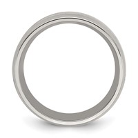 Chisel Stainless Steel Polished Glitter Paper Inlay Center 8mm Band view 2