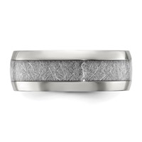 Chisel Stainless Steel Polished Glitter Paper Inlay Center 8mm Band view 3
