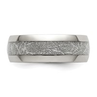 Chisel Stainless Steel Polished Glitter Paper Inlay Center 8mm Band view 4