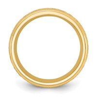 Chisel Stainless Steel Polished Yellow IP-plated Etched Design Ridged Edge 7.5mm Band view 2