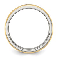Chisel Stainless Steel Brushed and Polished Yellow IP-plated Lord's Prayer 8mm Band view 2