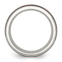 Chisel Stainless Steel Polished Band with Wood Inlay Arrow 8mm view 2