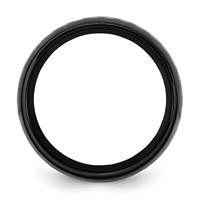 Chisel Stainless Steel Polished Black IP-plated Band with Carbon Fiber Inlay 8mm view 2