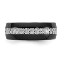 Chisel Stainless Steel Polished Black IP-plated Band with Carbon Fiber Inlay 8mm view 3