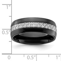 Chisel Stainless Steel Polished Black IP-plated Band with Carbon Fiber Inlay 8mm view 4