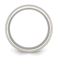 Chisel Stainless Steel Polished Band with Yellow IP-plated Inlay Design 8mm view 2