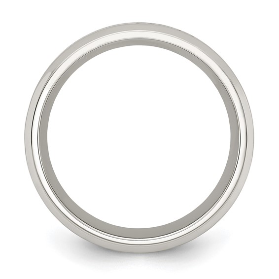 Chisel Stainless Steel Polished with Yellow IP-plated Inlay Design 8mm Band