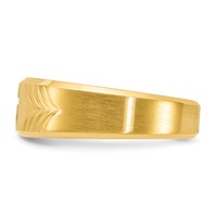 Chisel Stainless Steel Brushed and Polished Yellow IP-plated Diamond-cut Cross 8mm Tapered Band view 3