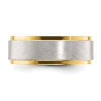 Chisel Stainless Steel Polished Yellow IP-plated Band with Brushed Center 8mm view 3