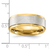 Chisel Stainless Steel Polished Yellow IP-plated Band with Brushed Center 8mm view 4