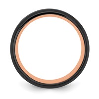 Chisel Stainless Steel Brushed and Polished Black and Rose IP-plated 8mm Band view 2