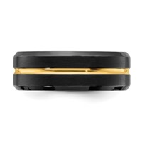 Chisel Stainless Steel Brushed and Polished Black and Yellow IP-plated 8mm Band view 4