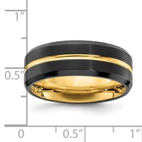 Chisel Stainless Steel Brushed and Polished Black and Yellow IP-plated 8mm Band view 5